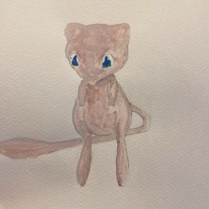 Watercolor of Legendary Pokemon Mew - by yours truly✨